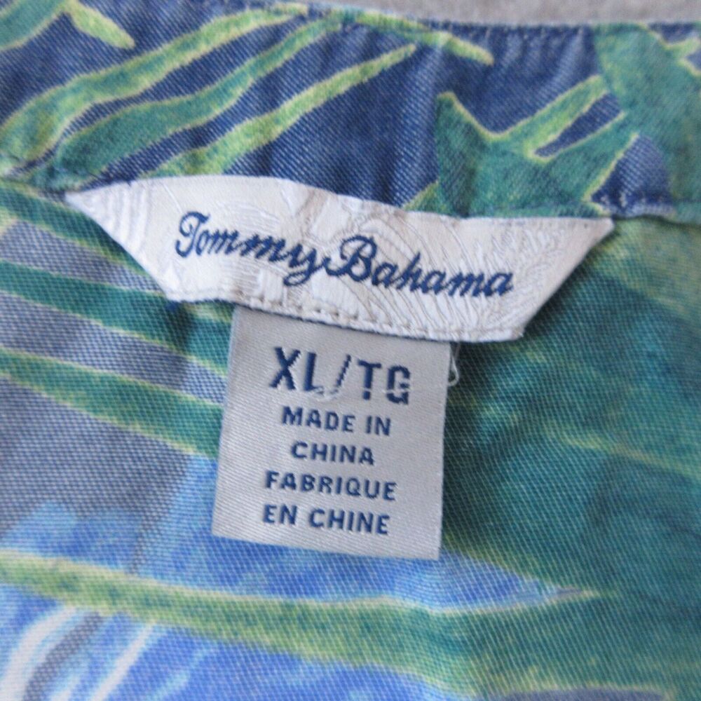 Tommy Bahama Dress XL Floral Shift Pockets Tencel Chambray Beach Vacation - Picture 4 of 10